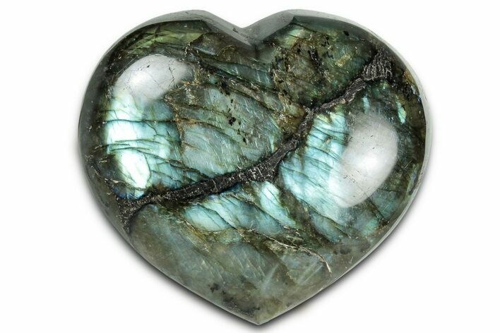 Flashy Polished Labradorite Heart - Madagascar #327242
